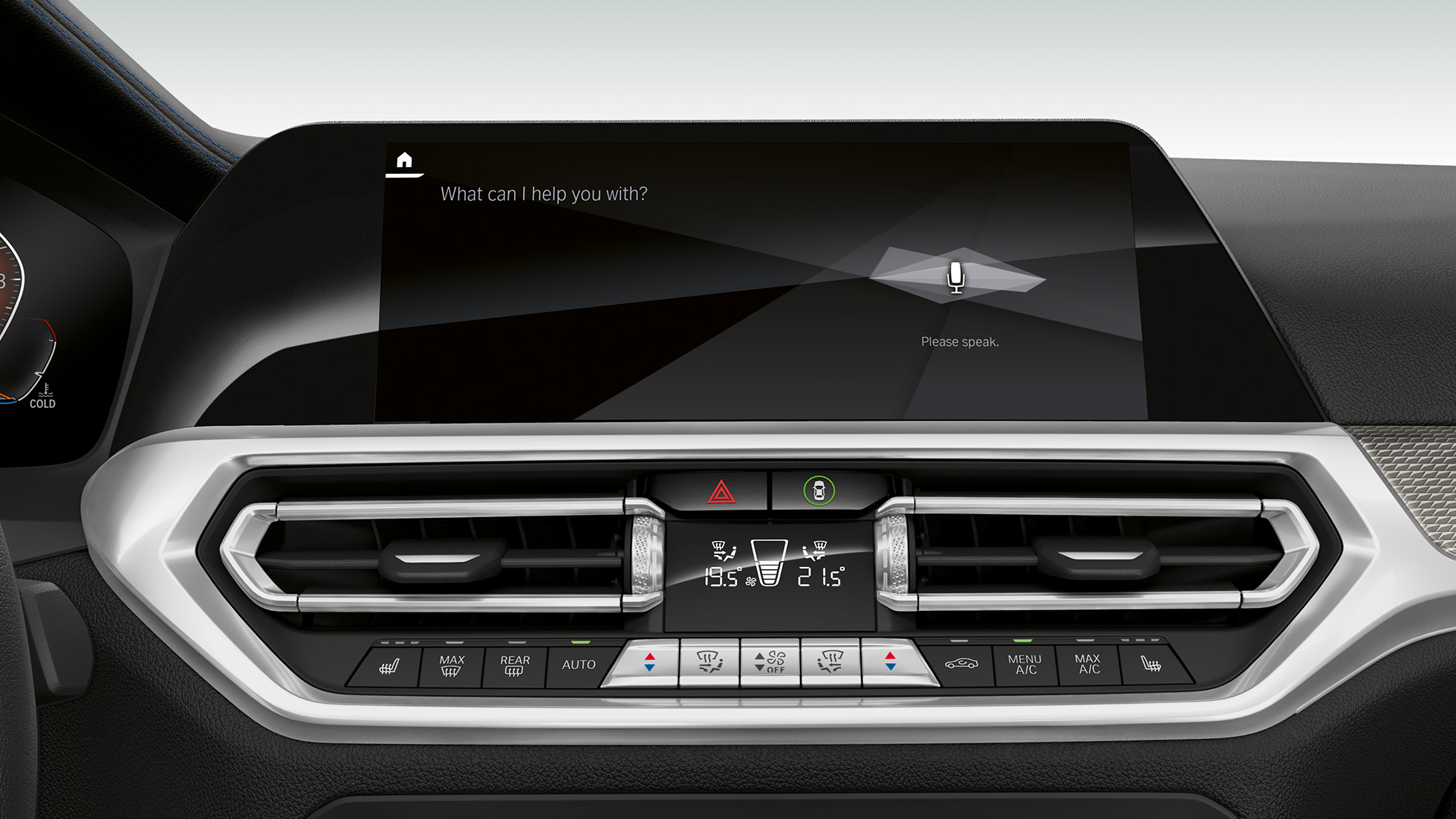 BMW סידרה 3, מערכת IPA. תקריב על הצג בסביבת הנהג עם מערכת IPA של BMW סידרה 3.