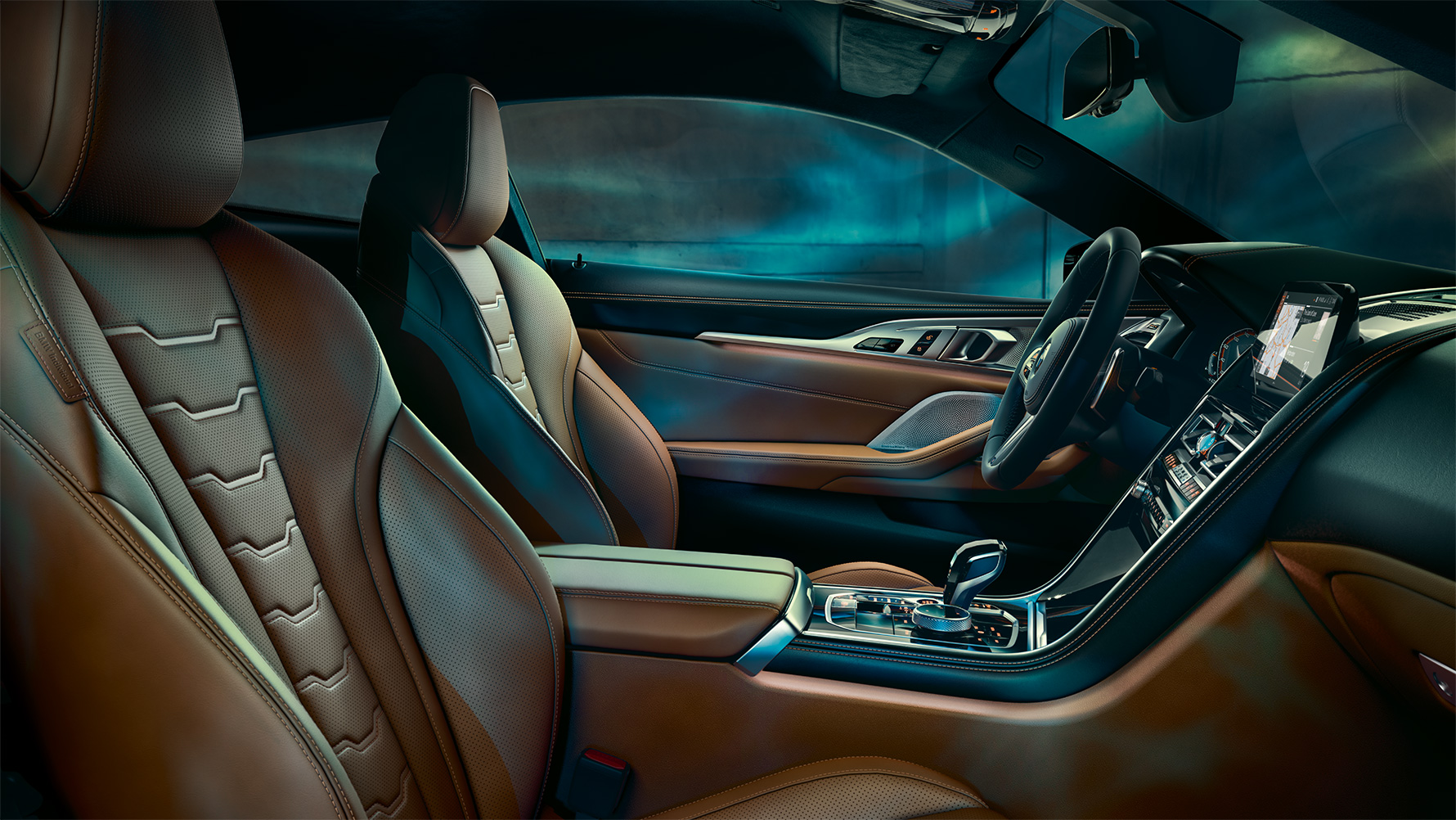 תא הנוסעים של BMW סידרה 8 קופה עם אבזור של BMW Individual. תא הנוסעים של BMW סידרה 8 קופה עם אבזור של BMW Individual.