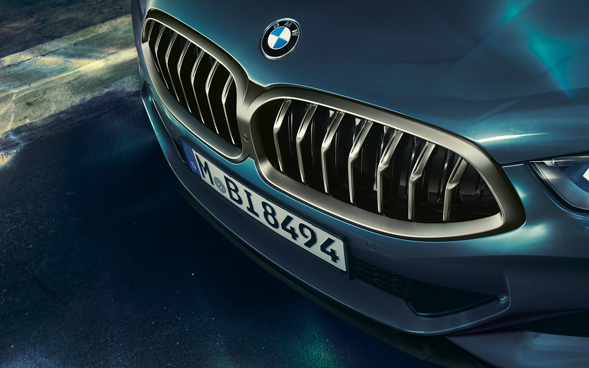 BMW סידרה 8 קופה, חזית תקריב על החזית של BMW סידרה 8 קופה.