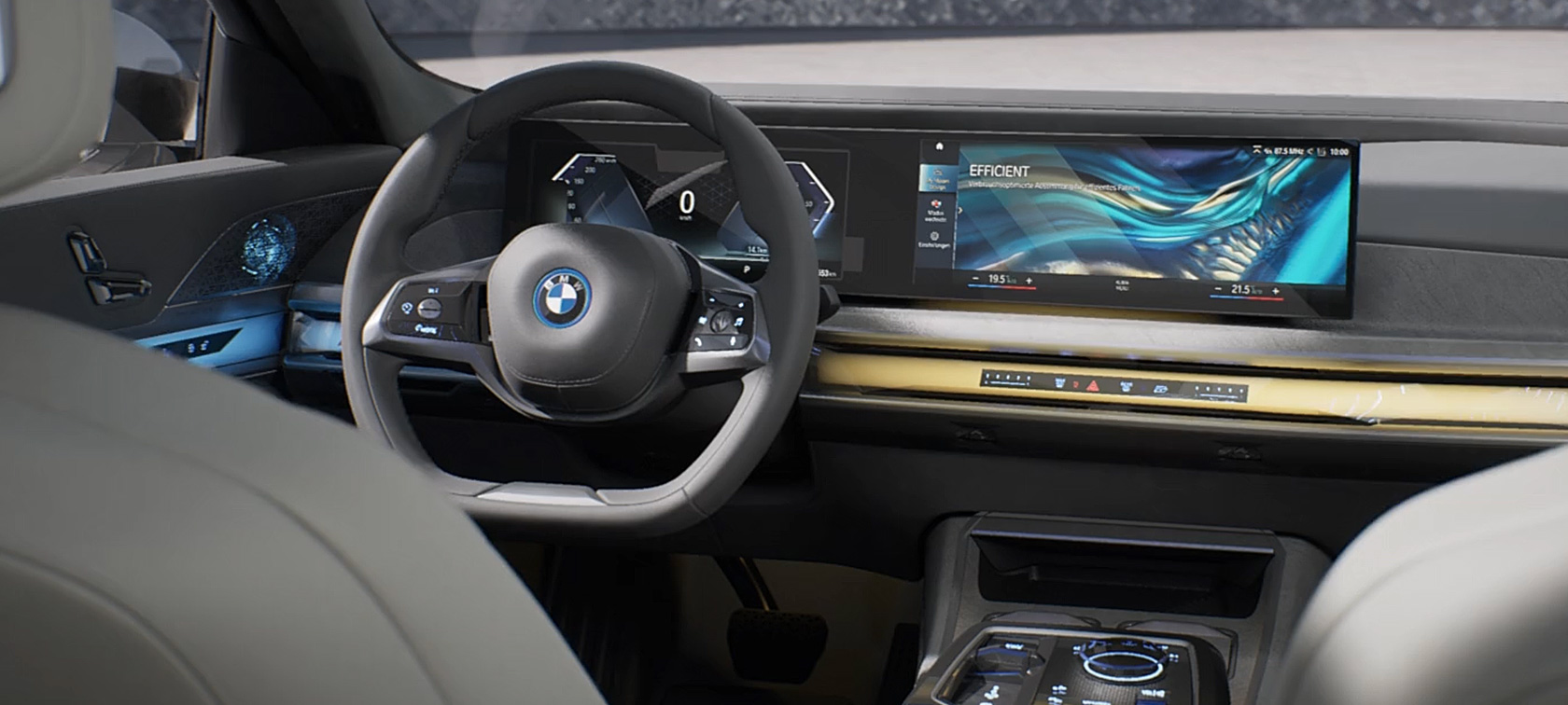 BMW i7 Sedan G70 סרטון פנים BMW i7 Sedan G70 האלמנטים המובילים של העיצוב הפנימי בסרטון