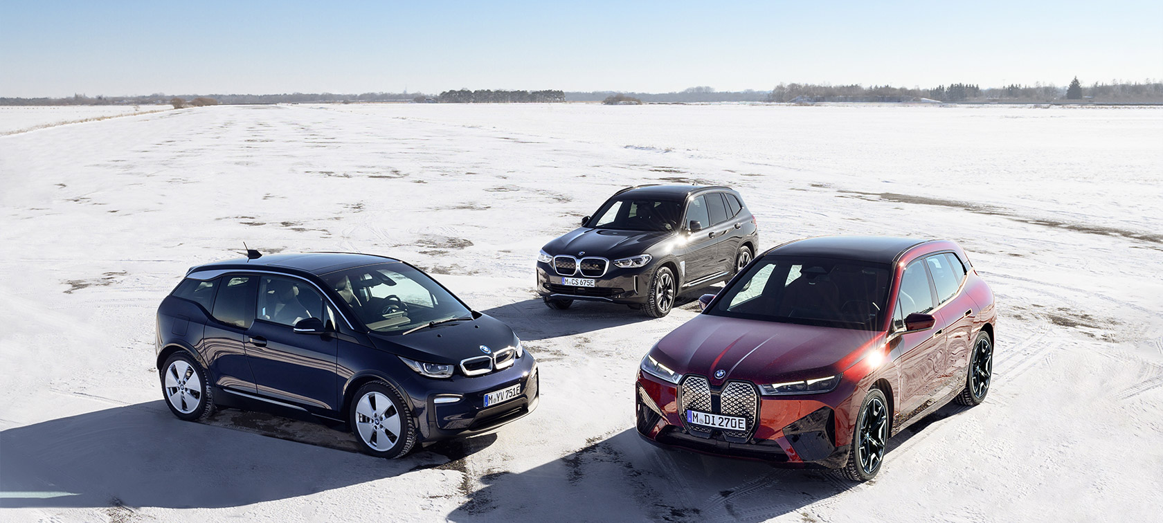 מכוניות חשמליות של BMW מבט צדדי מלמעלה BMW סדרה i מכוניות חשמליות של BMW מבט צדדי מלמעלה