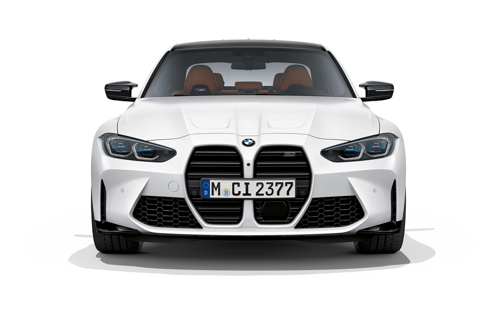 BMW M3 Competition Frozen Brilliant White metallic מבט קדמי