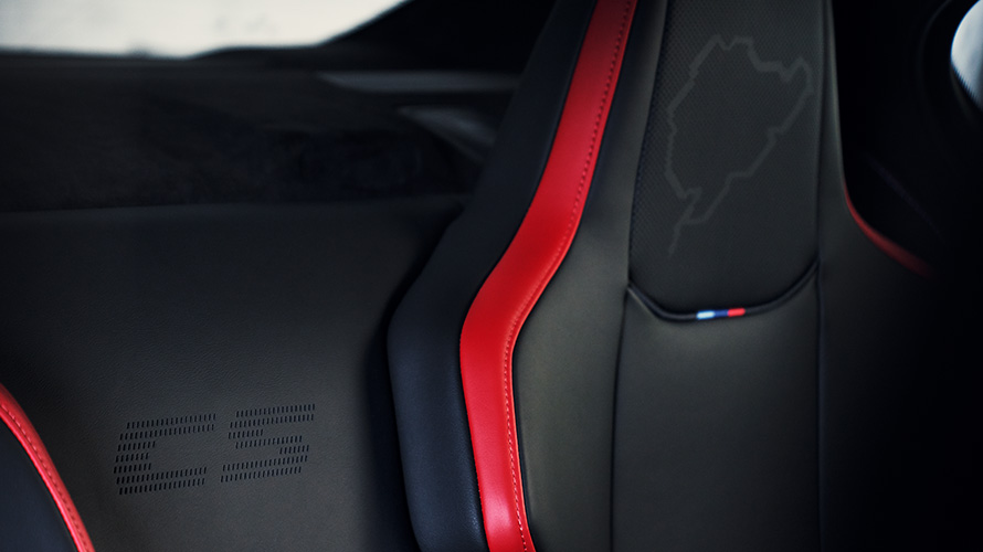 BMW M5 CS F90 2021 interior M Carbon bucket seat with illuminated M5 logo and N&uuml;rburgring silhouette