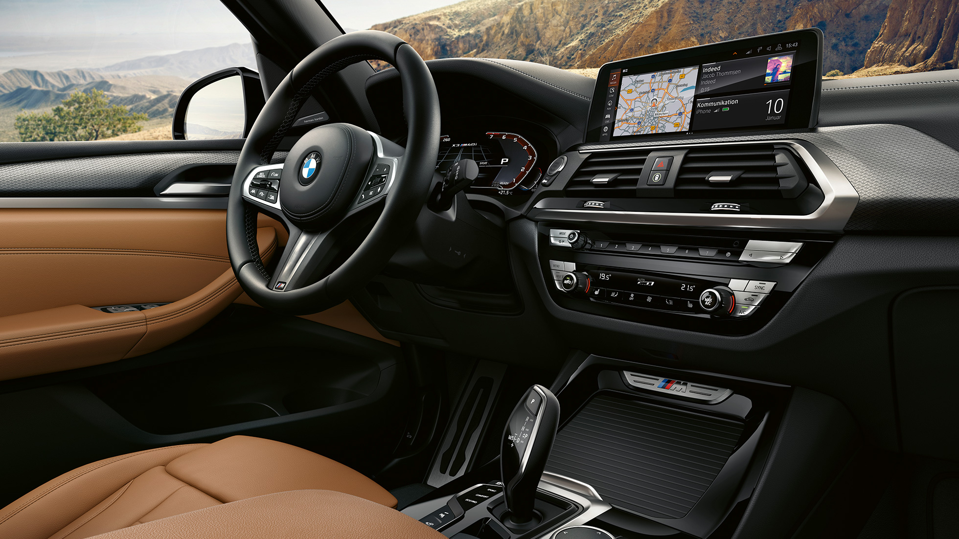BMW X3 M40i, גלגל הגה ולוח מכשירים BMW X3 M40i, גלגל הגה ולוח מכשירים
