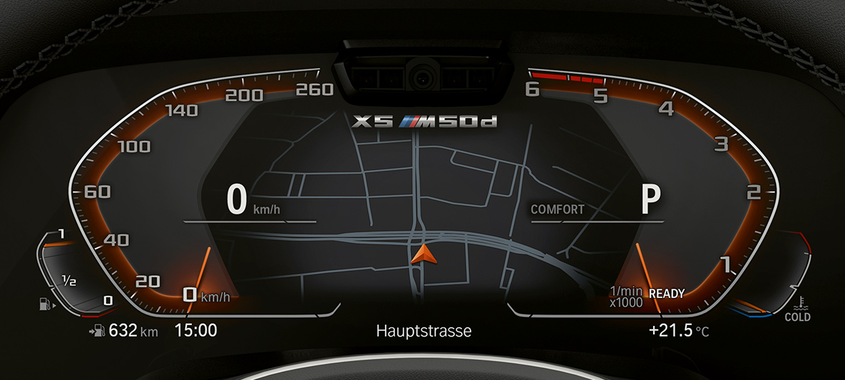 לוח המחוונים של BMW X5 M50d תצלום פרט, לוח המחוונים של BMW X5 M50d