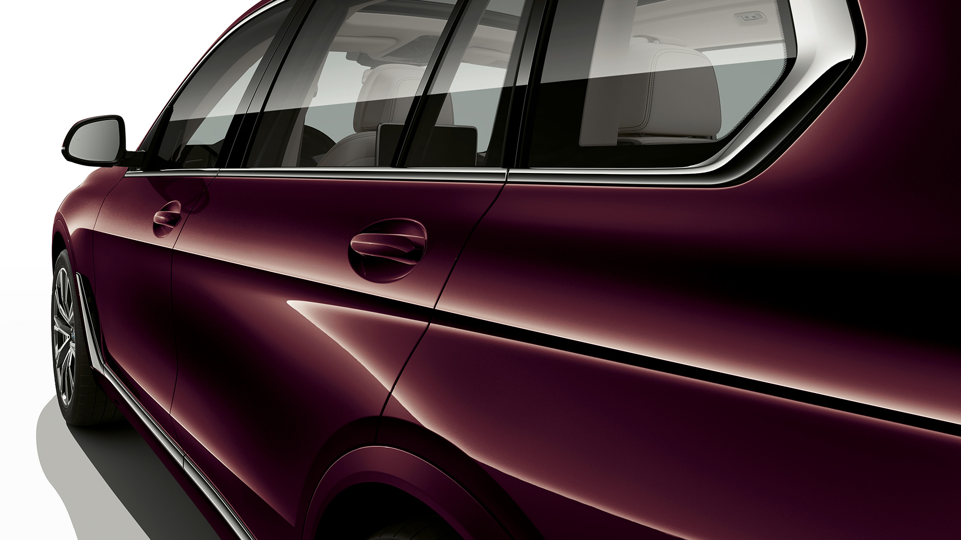 סביבת הנהג של BMW X7 עם חבילת M Sport תקריב במבט על החזית של סביבת הנהג של BMW X7 עם פריטי אבזור מחבילת M Sport