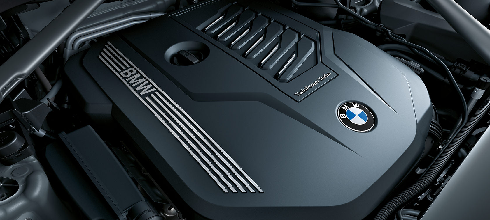 טכנולוגיית TwinPower Turbo BMW ב-BMW X7 תקריב על המנוע בטכנולוגיית TwinPower Turbo BMW