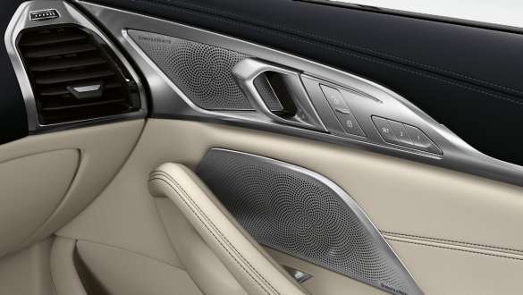 מערכת שמע היקפית Bowers & Wilkins Diamond אופציה בתשלום BMW סדרה 8 גראן קופה, מערכת שמע היקפית Bowers & Wilkins Diamond